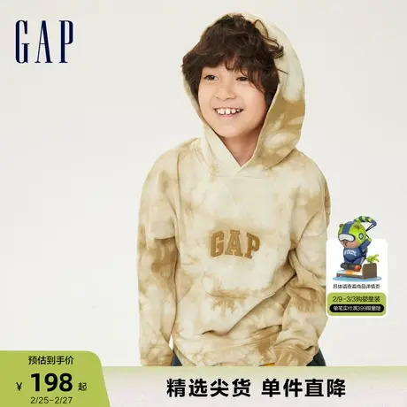 Gap男女童LOGO扎染宽松运动连帽卫衣春秋款儿童装套头上衣845035商品大图