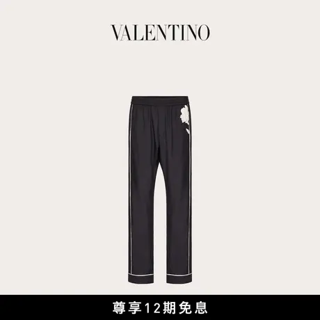 【新品】华伦天奴VALENTINO男士花卉刺绣丝质府绸睡裤图片
