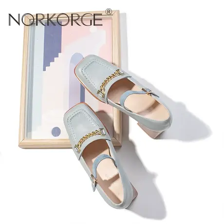 文艺浅雾蓝玛丽珍商品大图