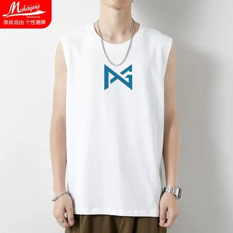 健身背心男士训练运动篮球坎肩无袖t恤针织跨栏内搭外穿潮牌纯棉图片