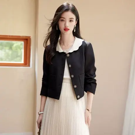 时尚淑女百搭气质小外套女2022秋季新款休闲减龄风设计感上衣女士商品大图