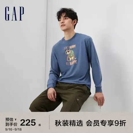 【疯狂动物城联名】Gap男女装秋季2023新款长袖T恤771429休闲上衣图片