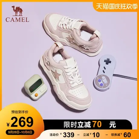 骆驼女鞋2023秋季新款柔软轻弹设计感小众运动鞋透气网布休闲板鞋商品大图