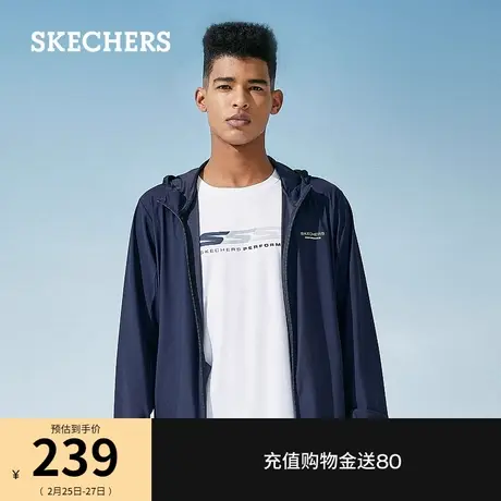 Skechers斯凯奇2024年春季新款男士针织连帽外套吸湿速干防晒衣图片