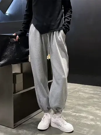 2023春季新款网红运动裤女宽松字母高腰休闲卫裤显瘦百搭束脚裤潮商品大图