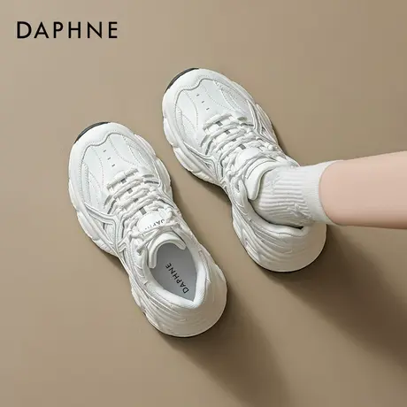 达芙妮厚底老爹鞋女款2025新款爆款小个子增高女鞋休闲白色运动鞋商品大图