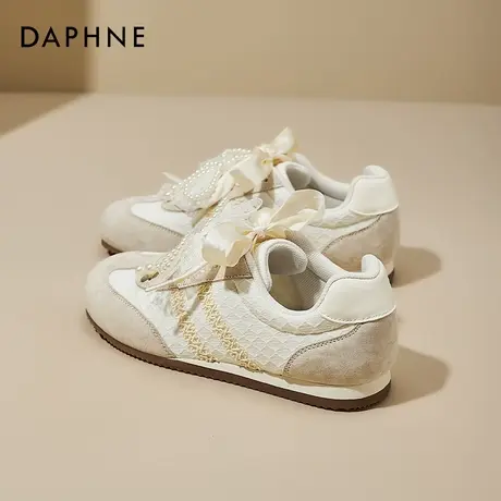达芙妮超好看的德训鞋女2025新款夏季薄款透气鞋子女鞋平底运动鞋商品大图