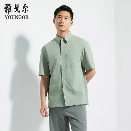 【商场同款】雅戈尔男士短袖衬衫夏季新款官方商务休闲短袖衬衫男商品大图