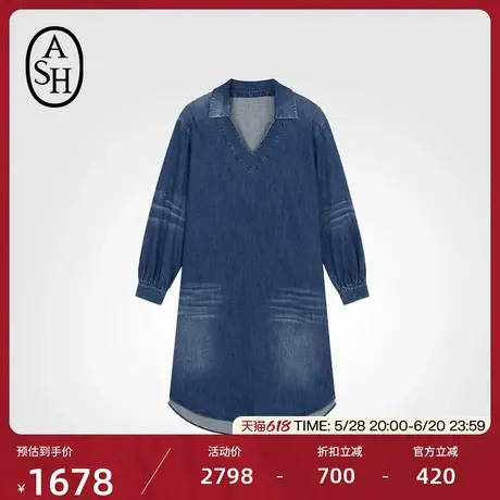 ASH2025女装春夏新款VACANZA牛仔连衣裙女短款宽松休闲裙子百搭图片