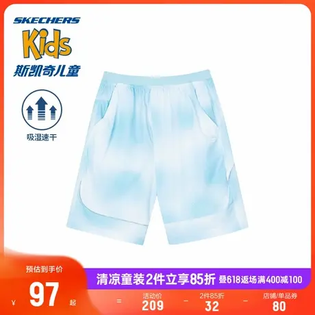 Skechers斯凯奇童装男童梭织短裤儿童夏季户外运动裤弹力休闲裤商品大图