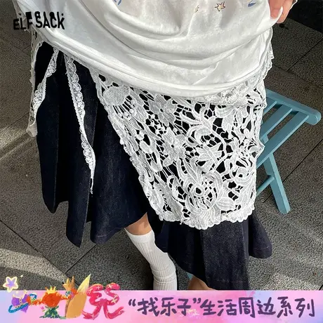 妖精的口袋法式镂空蕾丝屁帘2025年新款高级感韩系叠穿一片式罩裙图片