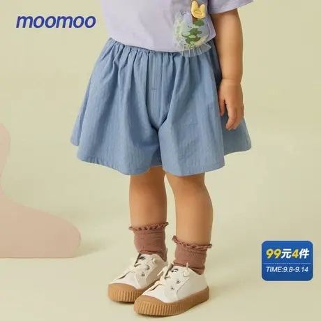 【设计师原创】moomoo童装女小童梭织短裤夏新款提花裙裤版短裤商品大图