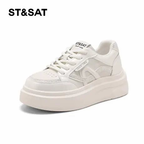 星期六厚底休闲板鞋女2026年春季新款系带高帮透气舒适耐磨休闲鞋商品大图