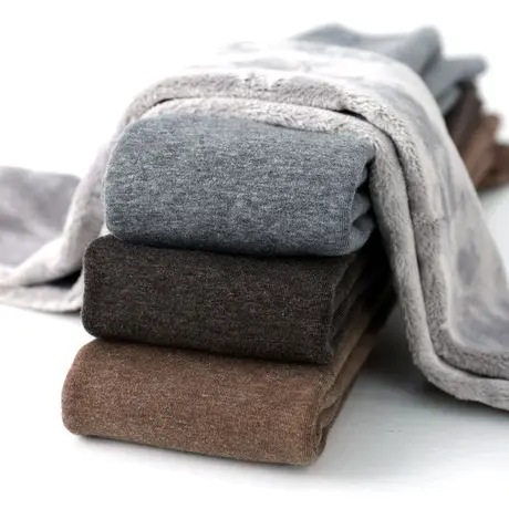 竖条纹打底裤加绒冬天连脚袜裤螺纹咖色秋冬季加厚保暖灰踩脚棉裤商品大图