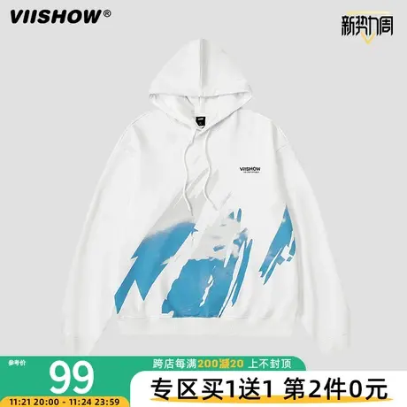 VIISHOW卫衣男早秋情侣潮牌嘻哈圆领卫衣外套男国潮oversize商品大图