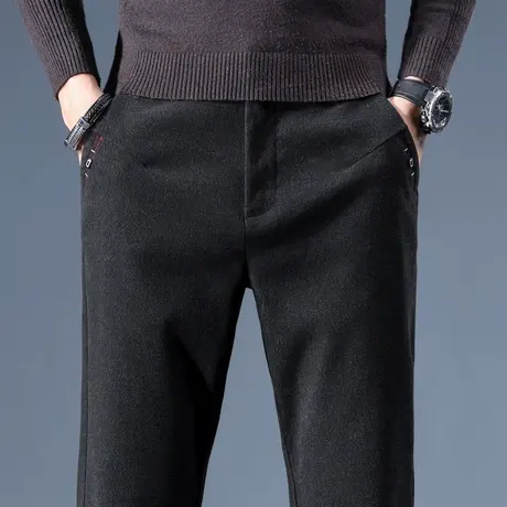 磨毛休闲长裤男士直筒宽松商务正装西裤春季秋冬款工作上班西服裤商品大图