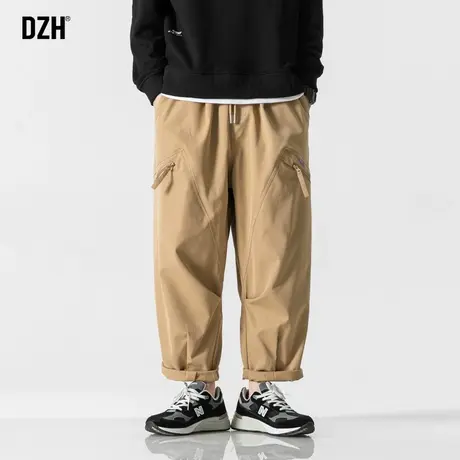 男士日系宽松工装裤男秋季男款裤子休闲百搭直筒裤潮牌男裤卡其裤图片