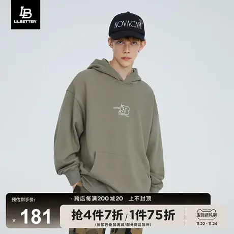 Lilbetter男士卫衣2024春秋款连帽上衣美式复古男装潮牌宽松外套商品大图