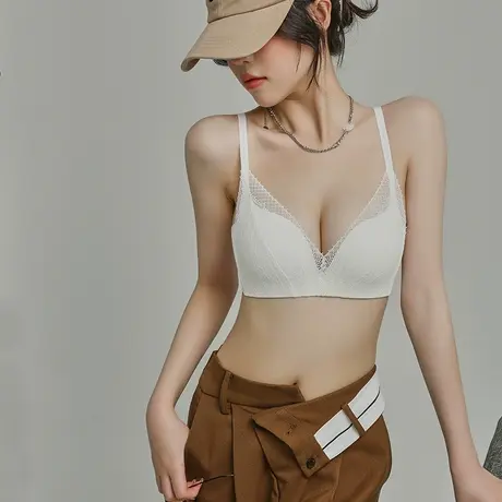 内衣女小胸聚拢2021年新款爆款无钢圈文胸收副乳聚拢防下垂胸罩商品大图