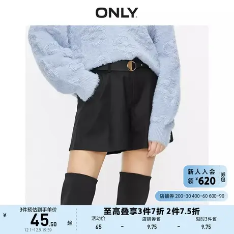 ONLY奥莱夏季简约宽松通勤斜插袋洋气短裤女商品大图