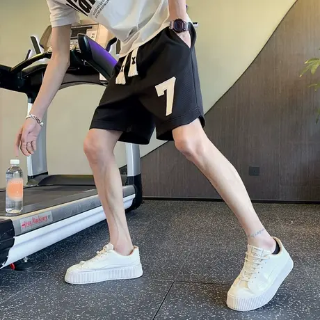 2023夏季男士短裤五分裤裤子沙滩裤宽松休闲潮流时尚刺绣运动卫裤商品大图