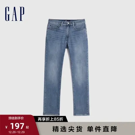 Gap男装春秋弹力水洗时尚五袋直筒牛仔裤潮流长裤休闲裤728702图片