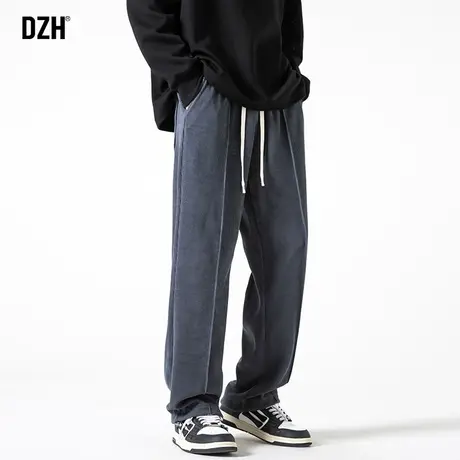 男士弹力垂感卫裤男直筒宽松潮牌休闲裤子2024新款运动裤百搭长裤商品大图