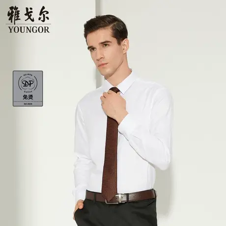 雅戈尔春季新款男士商场同款商务休闲纯棉DP免烫白色上班衬衣2006图片