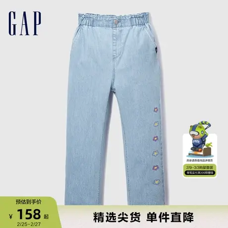 Gap女童春秋纯棉亲肤萝卜锥形裤儿童装可爱洋气印花撒欢裤810804商品大图
