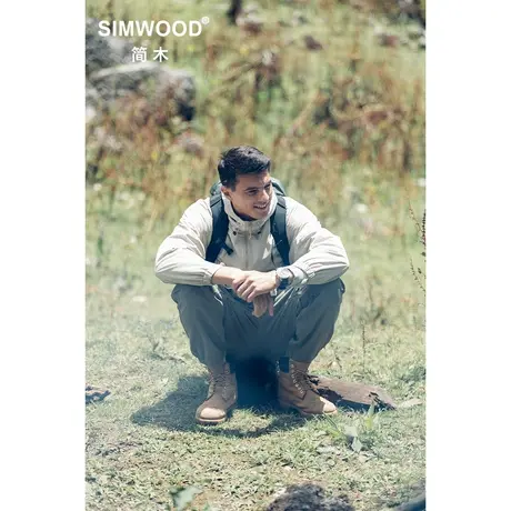 Simwood简木男装【宽松版型】三防户外风双拉链连帽夹克外套男图片