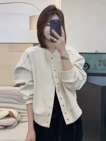 2024早春新款韩版棒球服外套女宽松显瘦高级感小个子短款圆领卫衣商品大图