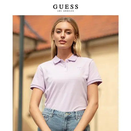GUESS2023新款女士经典款简约舒适短袖翻领POLO衫T恤-YN2K9471图片