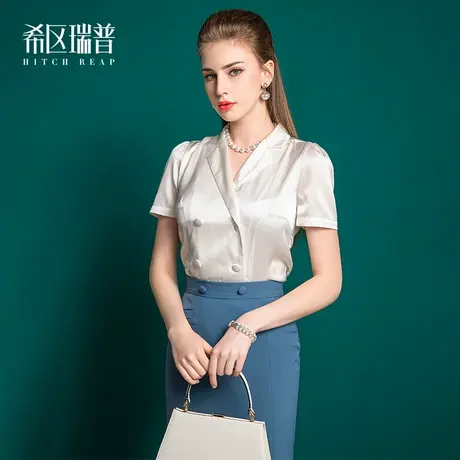 希区瑞普高端衬衫女设计感小众2023年新款夏季气质法式桑蚕丝上衣商品大图