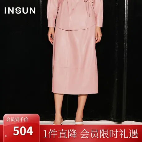 恩裳COVER2023秋季新款环保皮松紧腰易打理郁金香型优雅半身裙女图片