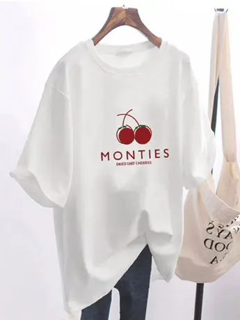 欧货仿棉正肩短袖t恤女2023新款夏季美式复古港味chic女装上衣服商品大图