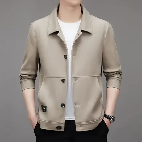 秋冬男装痞帅夹克高档外套韩版时尚上衣男士帅气休闲百搭呢子外套商品大图
