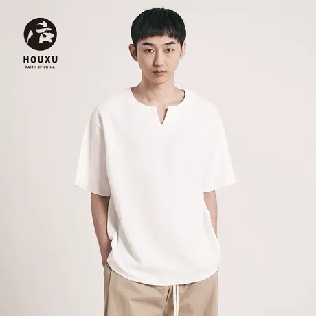 后序新中式国风T恤男短袖珠地网眼夏季半袖高级设计感简约上衣商品大图