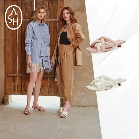 ASH女鞋新款NOLITA时尚羊皮编织款低跟凉拖凉鞋女8商品大图