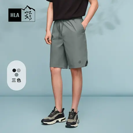 HLA/海澜之家循迹山不在高系列休闲中裤24春夏新弹力松紧腰中裤男商品大图