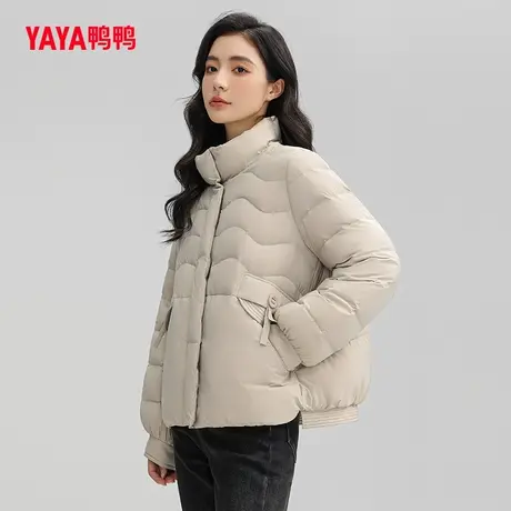 鸭鸭羽绒服女款2023年秋季新品短款立领时尚休闲保暖外套C图片