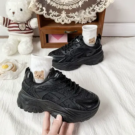 网红老爹运动鞋子女超火2023夏新款百搭厚底增高春秋休闲透气单鞋商品大图