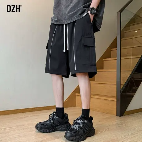 男生工装短裤男款夏季薄款美式潮牌裤子2023新款休闲五分裤半截裤商品大图