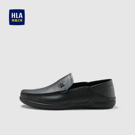 HLA/海澜之家一脚蹬休闲皮鞋便捷低跟商务柔软舒适鞋子男商品大图