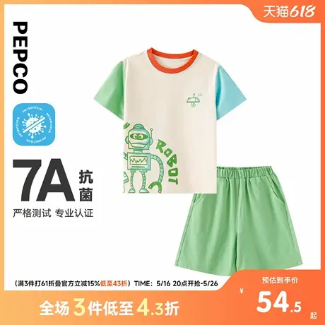 小猪班纳童装2025夏装新款儿童上衣裤子两件套小童男童套装宝宝潮图片