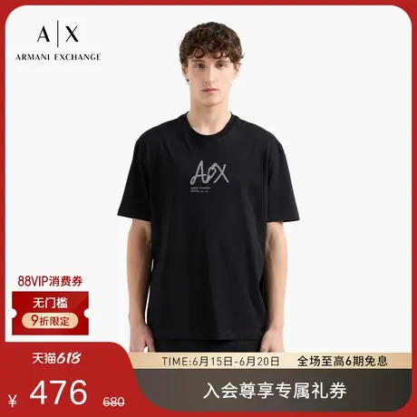 ARMANI EXCHANGE/阿玛尼男女情侣款有机棉宽松落肩T恤25夏季新款图片