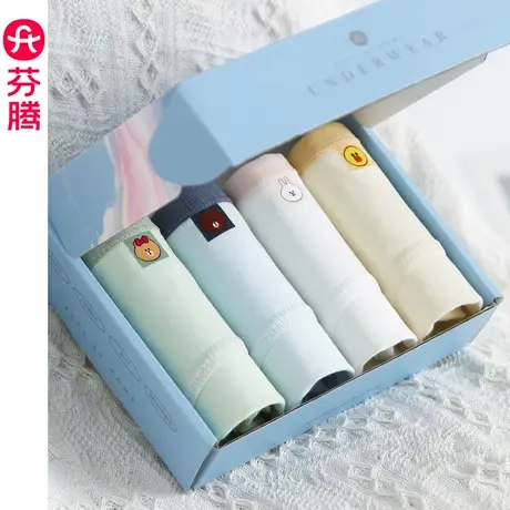 芬腾纯棉内裤女全棉抗菌裆100%棉舒适透气中腰三角短裤头2024新款商品大图