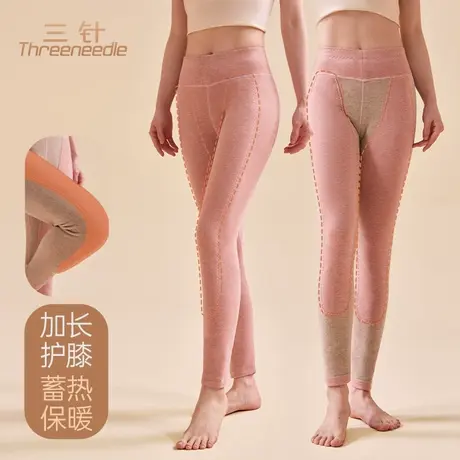 三针保暖裤女加厚大护膝贴片冬季棉毛防寒中老年高腰棉裤线裤秋裤商品大图