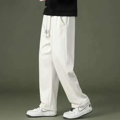 休闲裤男春秋季潮牌潮流直筒宽松运动裤子男新款青少年阔腿长卫裤图片