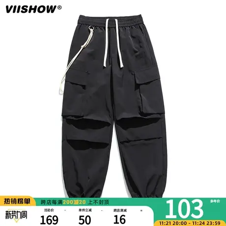 VIISHOW男士工装裤子男美式高街直筒长裤休闲裤男登山裤冲锋裤商品大图