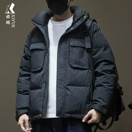 羽绒服男士冬季2025新款棉袄宽松大码加大加肥男款棉服连帽外套潮商品大图